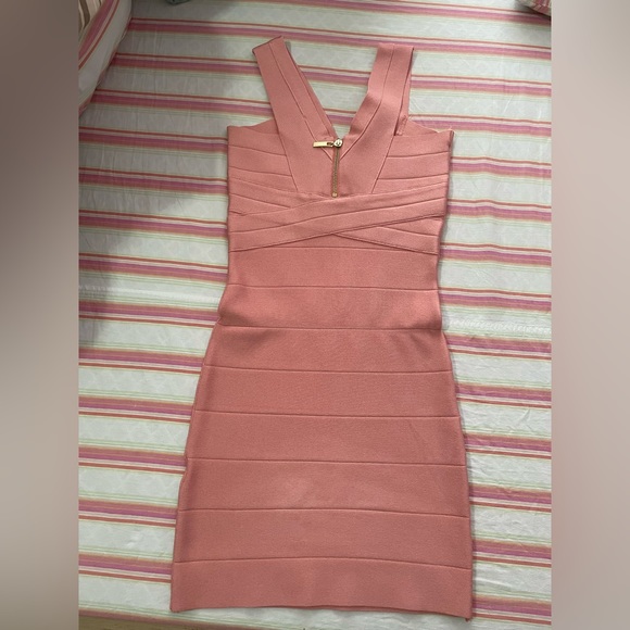 Bebe bandage dress in salmon/pink. Size XS. - Picture 2 of 7